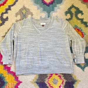 SONOMA 2X Button Cuff V-neck Light Sweater